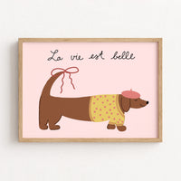 French Dog Wall Art, Girls Room Decor