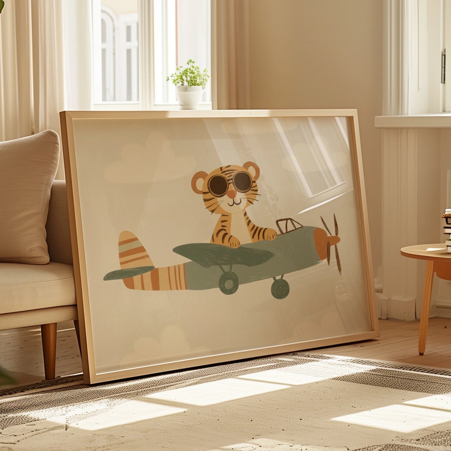 Tiger Pilot Nursery Print