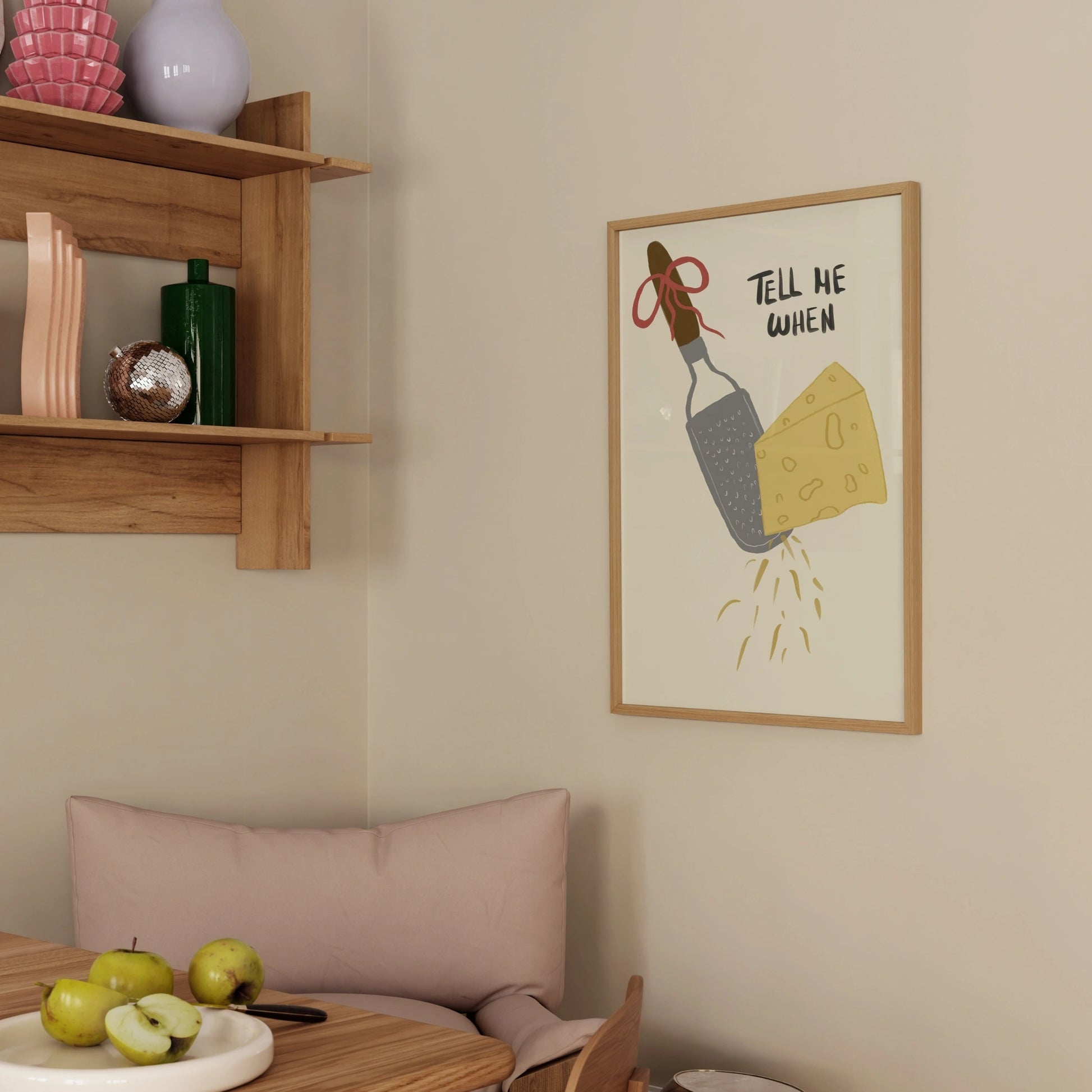 Decorazione murale per la tavola da pranzo italiana – Stampa di pasta, vino e cucina