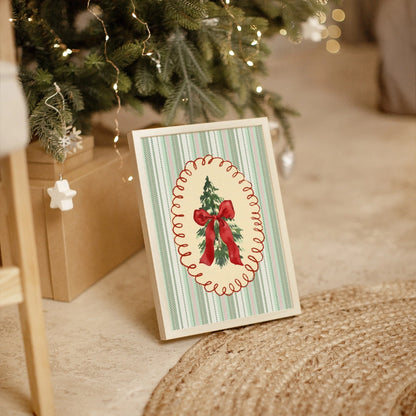 Christmas Tree Bow Wall Art – Scandi Holiday Decor