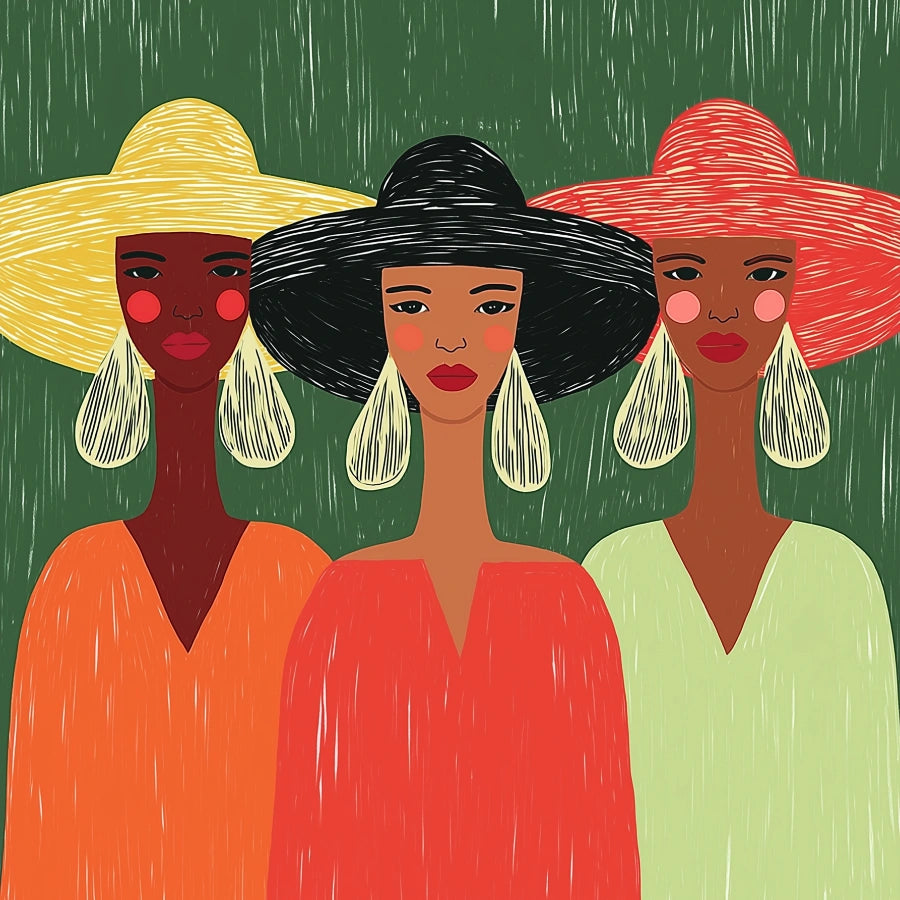 Sisterhood Wall Art – Bold Female Portrait Trio Print