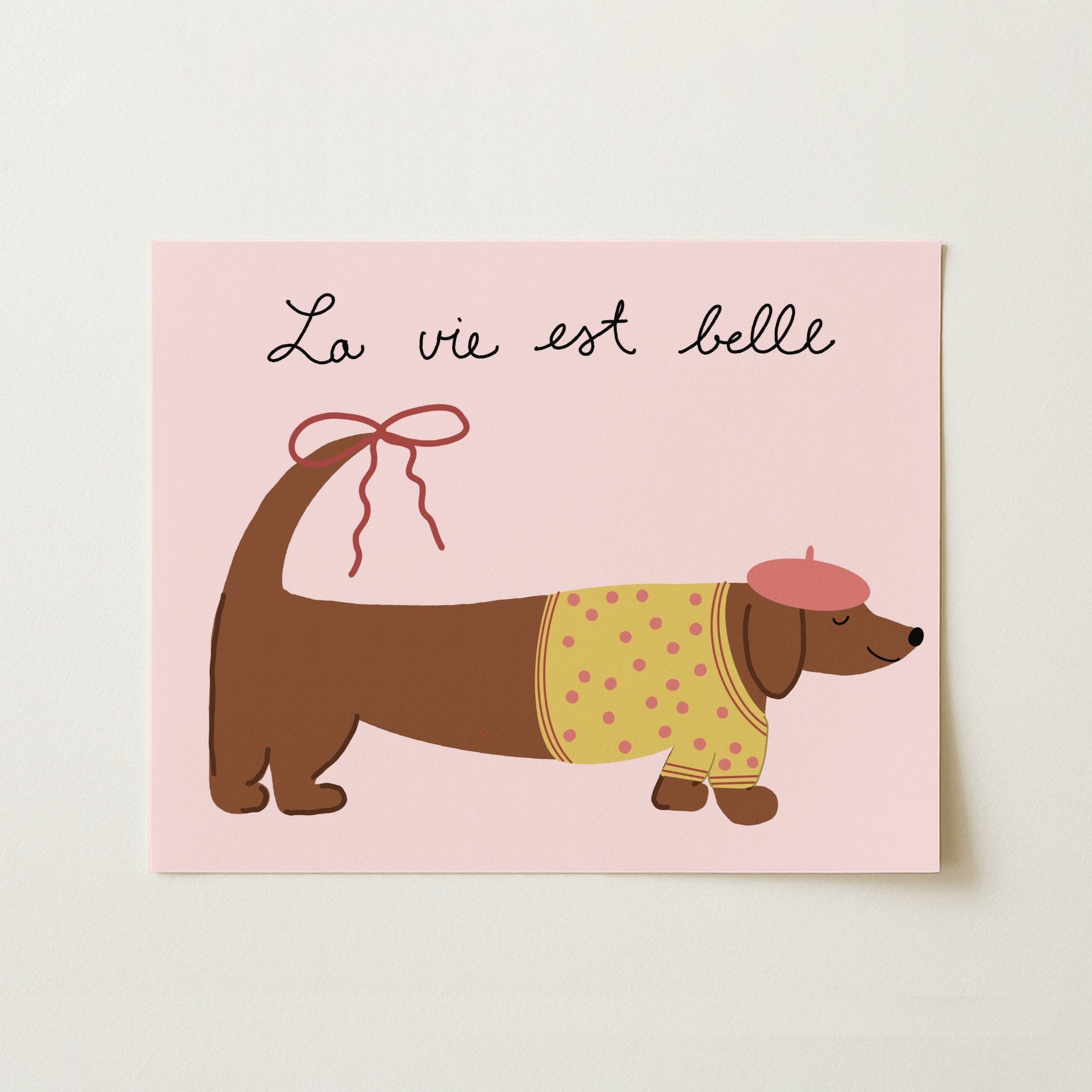 French Dog Wall Art, Girls Room Decor