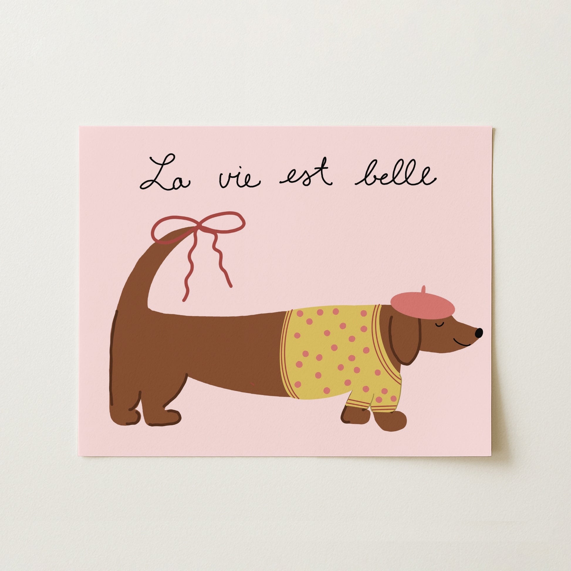French Dog Wall Art, Girls Room Decor