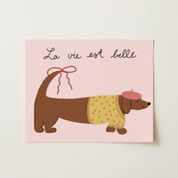 French Dog Wall Art, Girls Room Decor