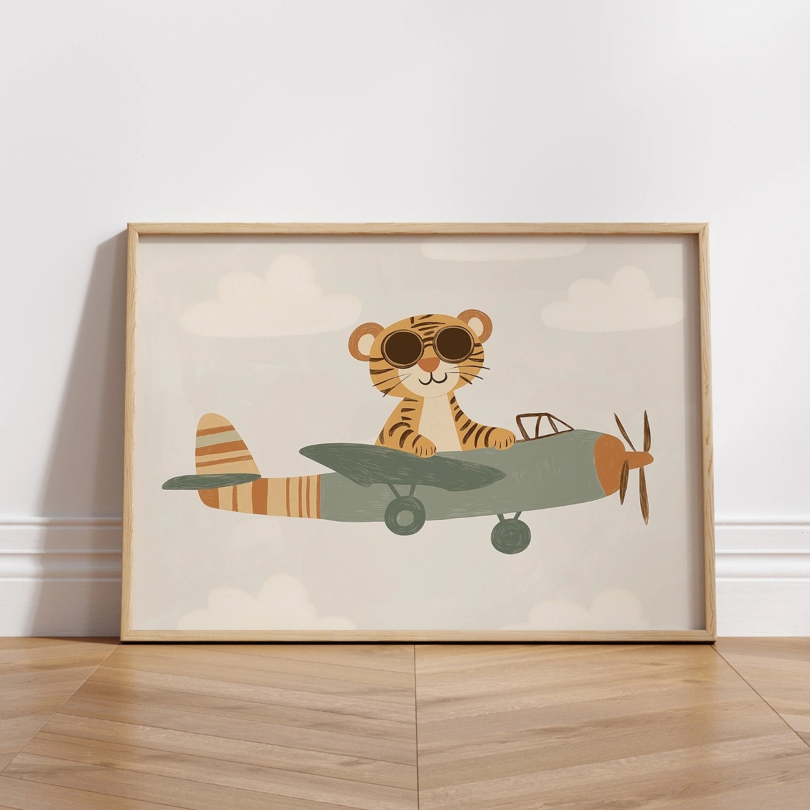 Tiger Pilot Nursery Print