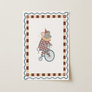 Circus Mouse on a Bicycle – Nursery & Kids Wall Art