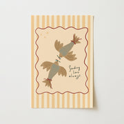 Birds with Red Bow – Arte de pared para bebés y niños