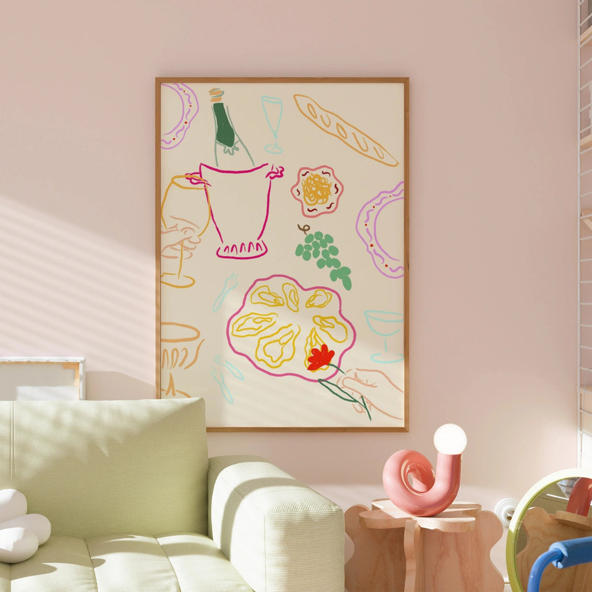 Summer Brunch Kitchen Decor - Coastal Food Print