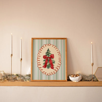 Christmas Tree Bow Wall Art – Scandi Holiday Decor