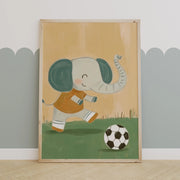 Soccer Elephant – Nursery & kids wall art