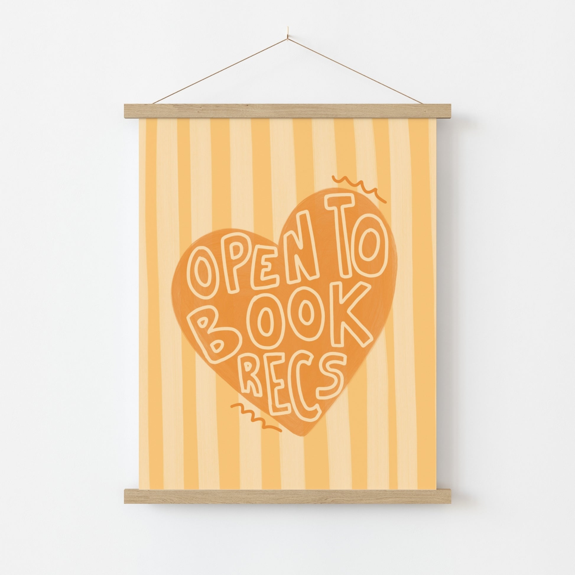 Open to Book Recs Print – Cute Bookish Wall Art