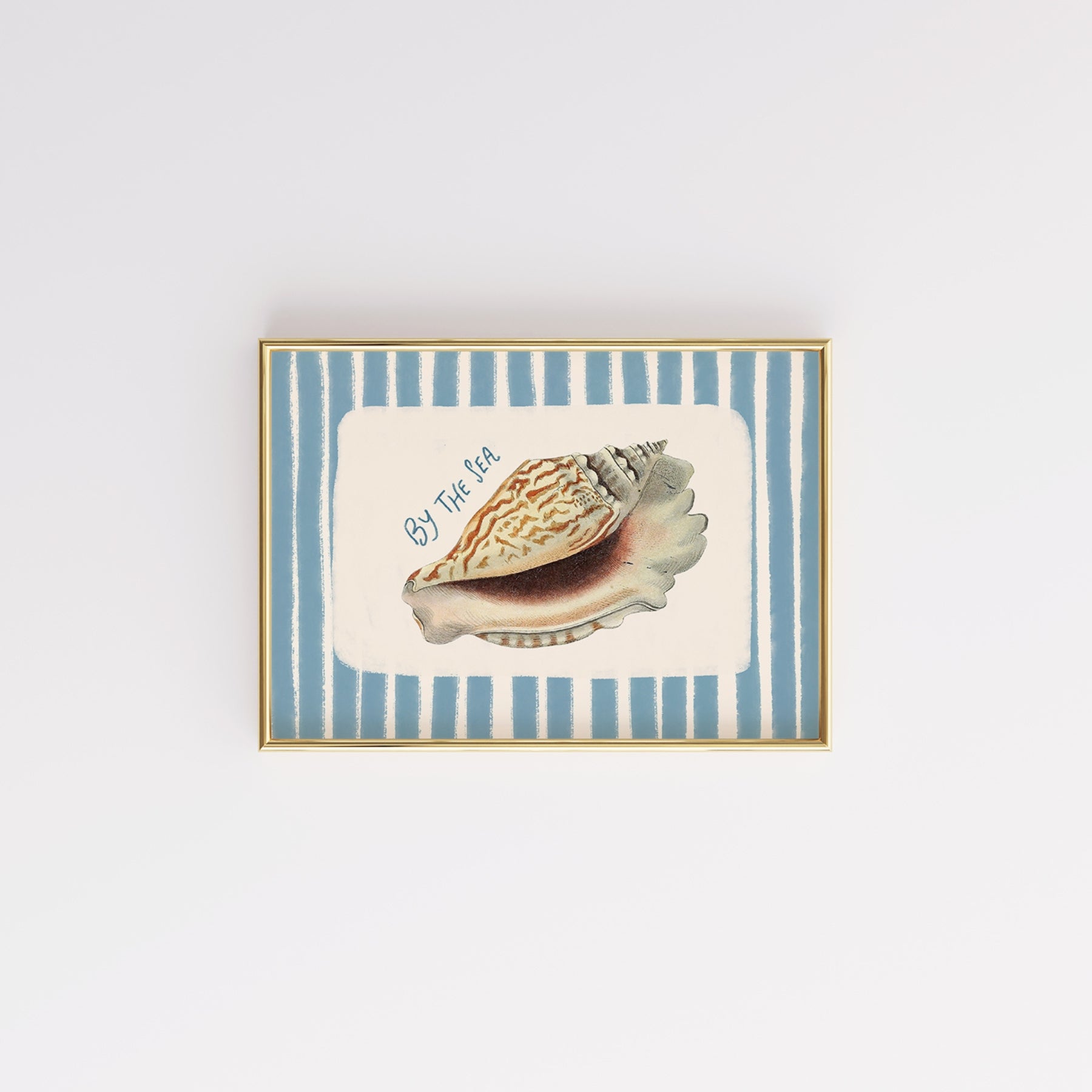 Poster retrò con conchiglia oceanica