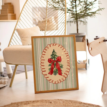 Christmas Tree Bow Wall Art – Scandi Holiday Decor