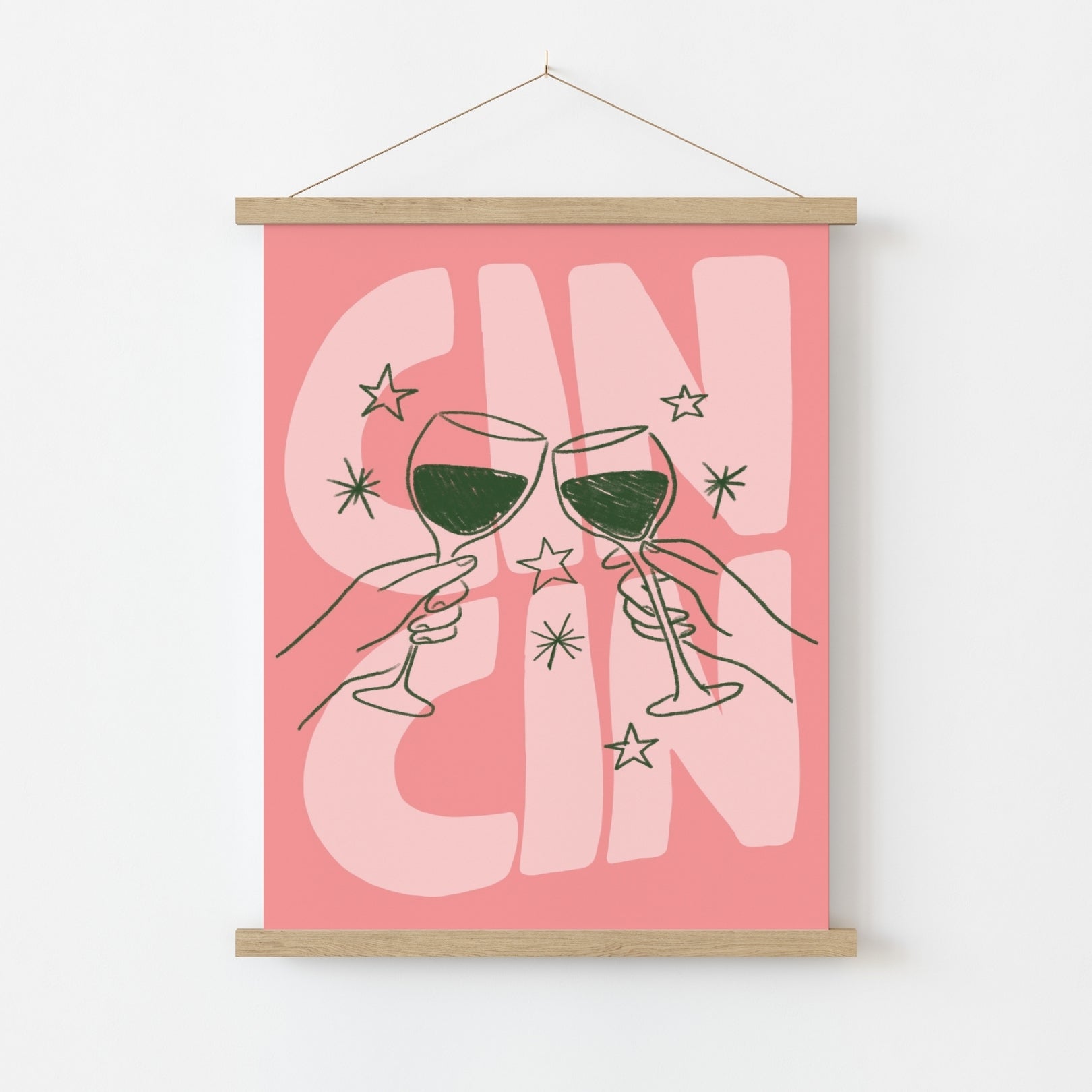 Pink Retro Kitchen Print