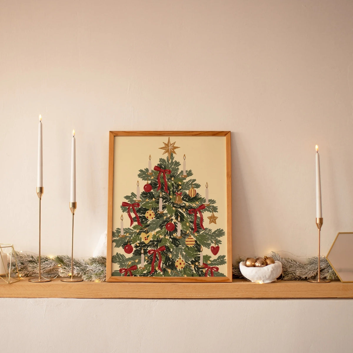 Christmas Tree with Vintage Ornaments – Póster de Navidad