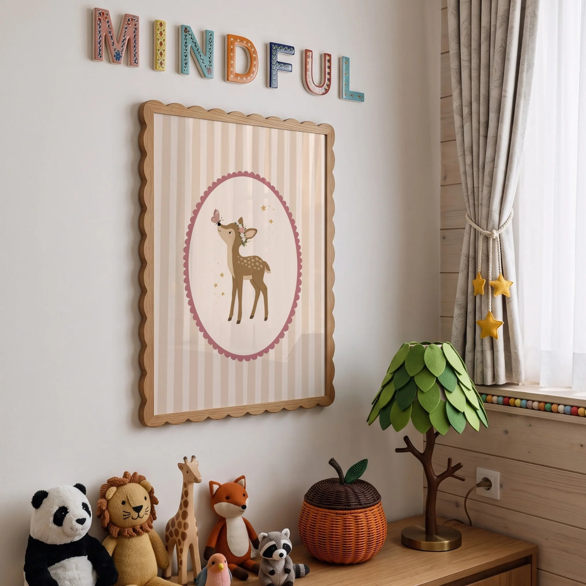 Floral Woodland Deer – Nursery & Kids Wall Art