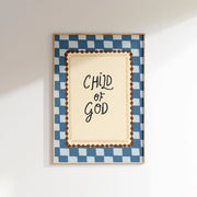 Child of God Blue Checkered - Nursery & Kids Wall Art