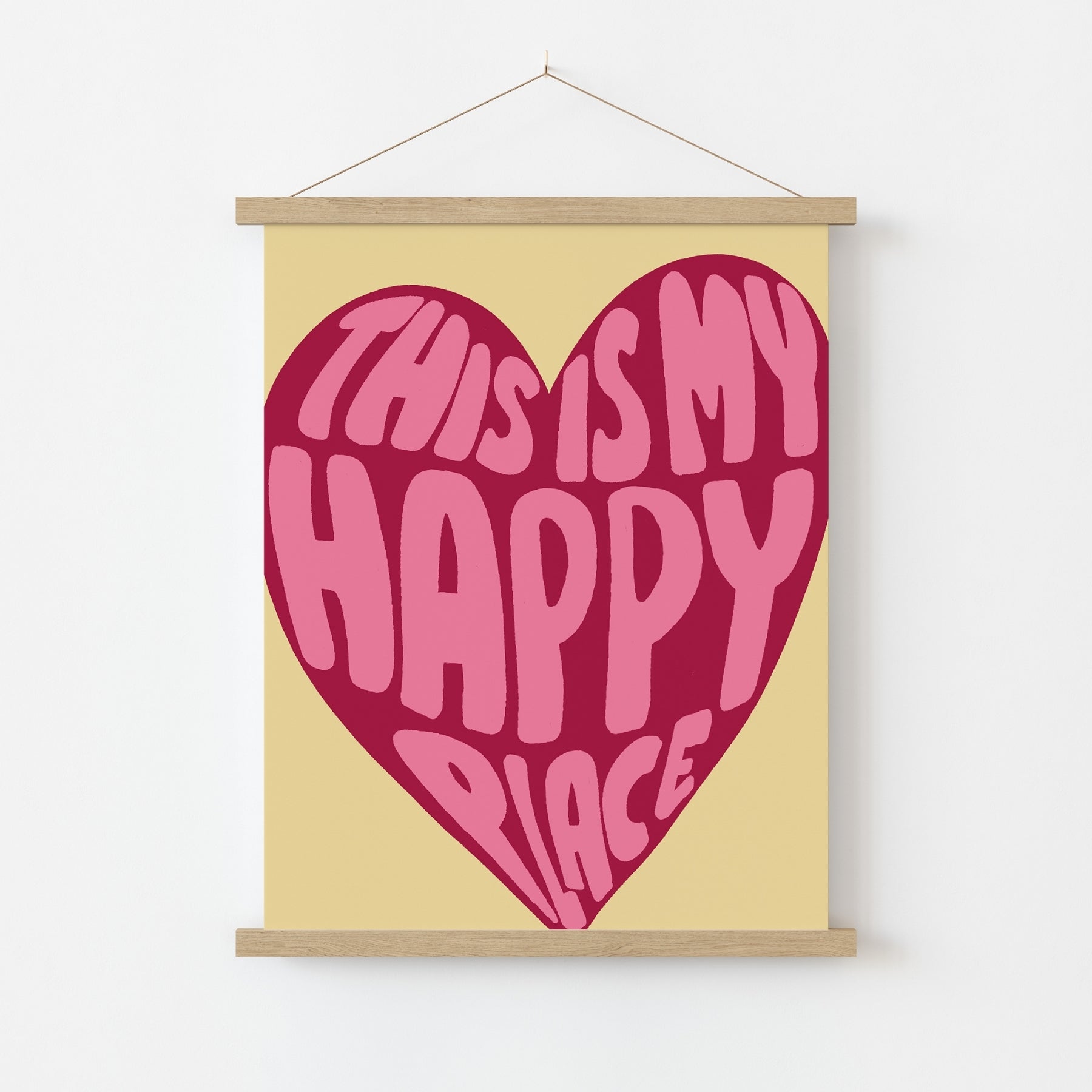 Questo è il mio posto felice - Stampa murale con cuore audace