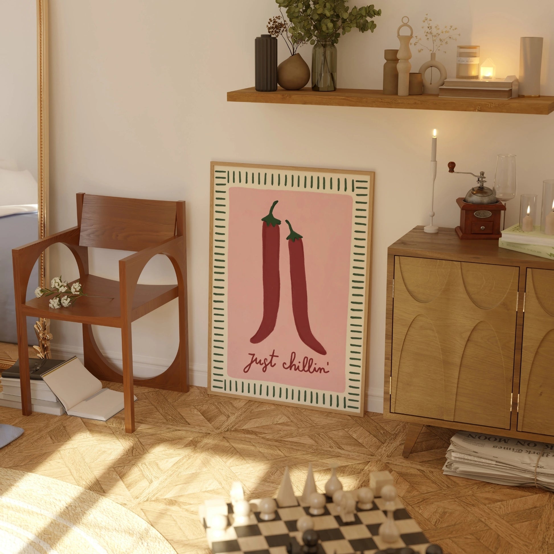 Decorazione murale per la tavola da pranzo italiana – Stampa di pasta, vino e cucina