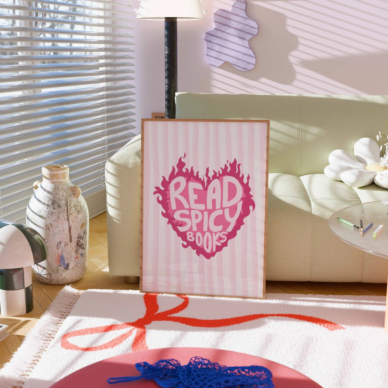 Read Spicy Books - Pink Bookish Print