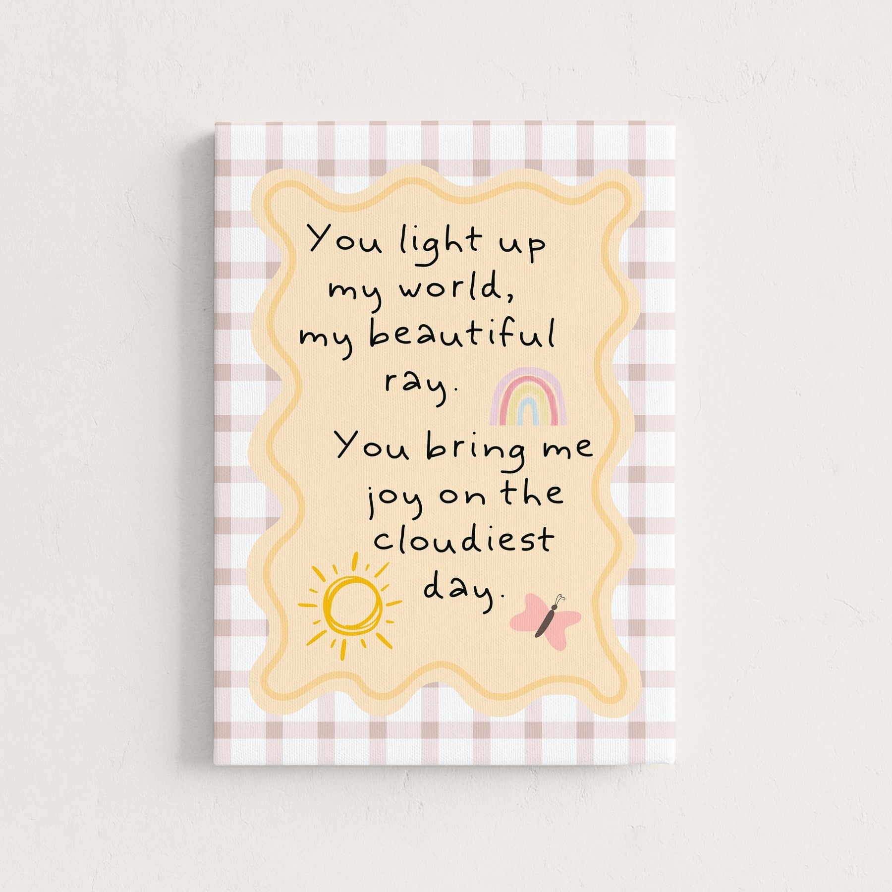 You Light Up My World Nursery Canvas Print