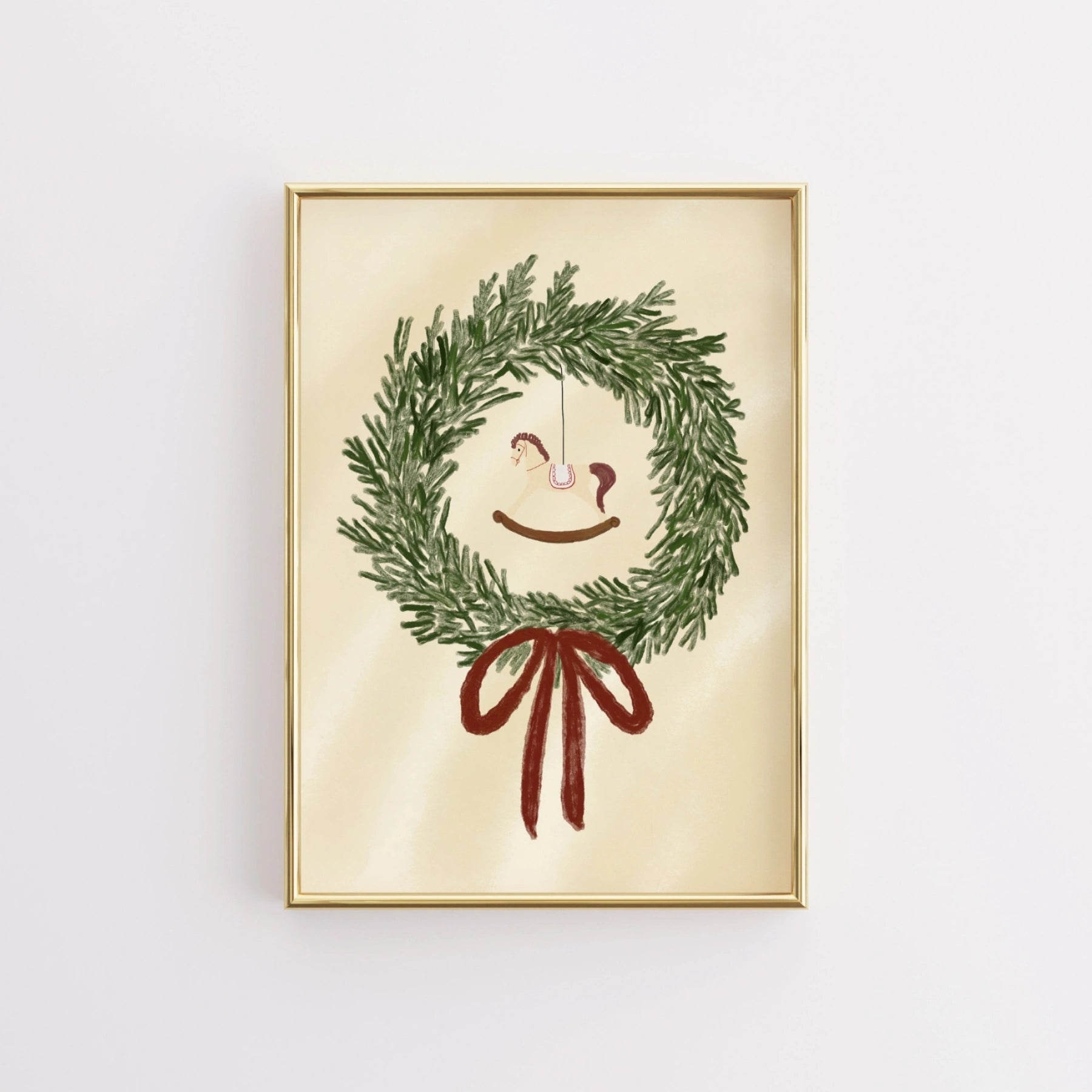 Weihnachtskranz Schaukelpferd