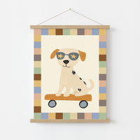 Décoration murale pour chien en skateboard – Impression pour chambre de chiot cool