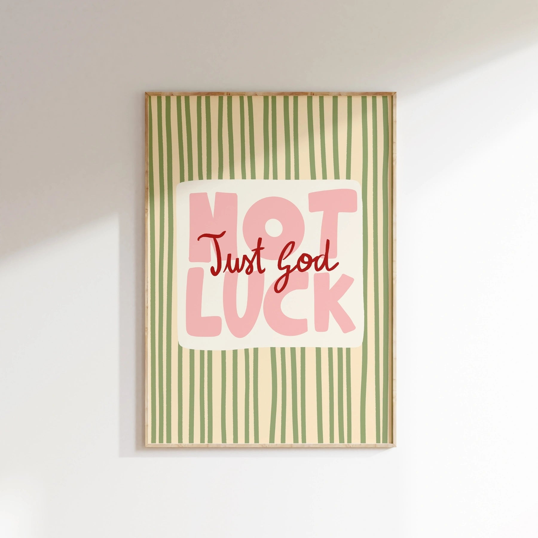 Lámina Cristiana « Just God Not Luck »