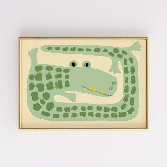 Crocodile Nursery Print – Cute Animal Wall Art for Kids