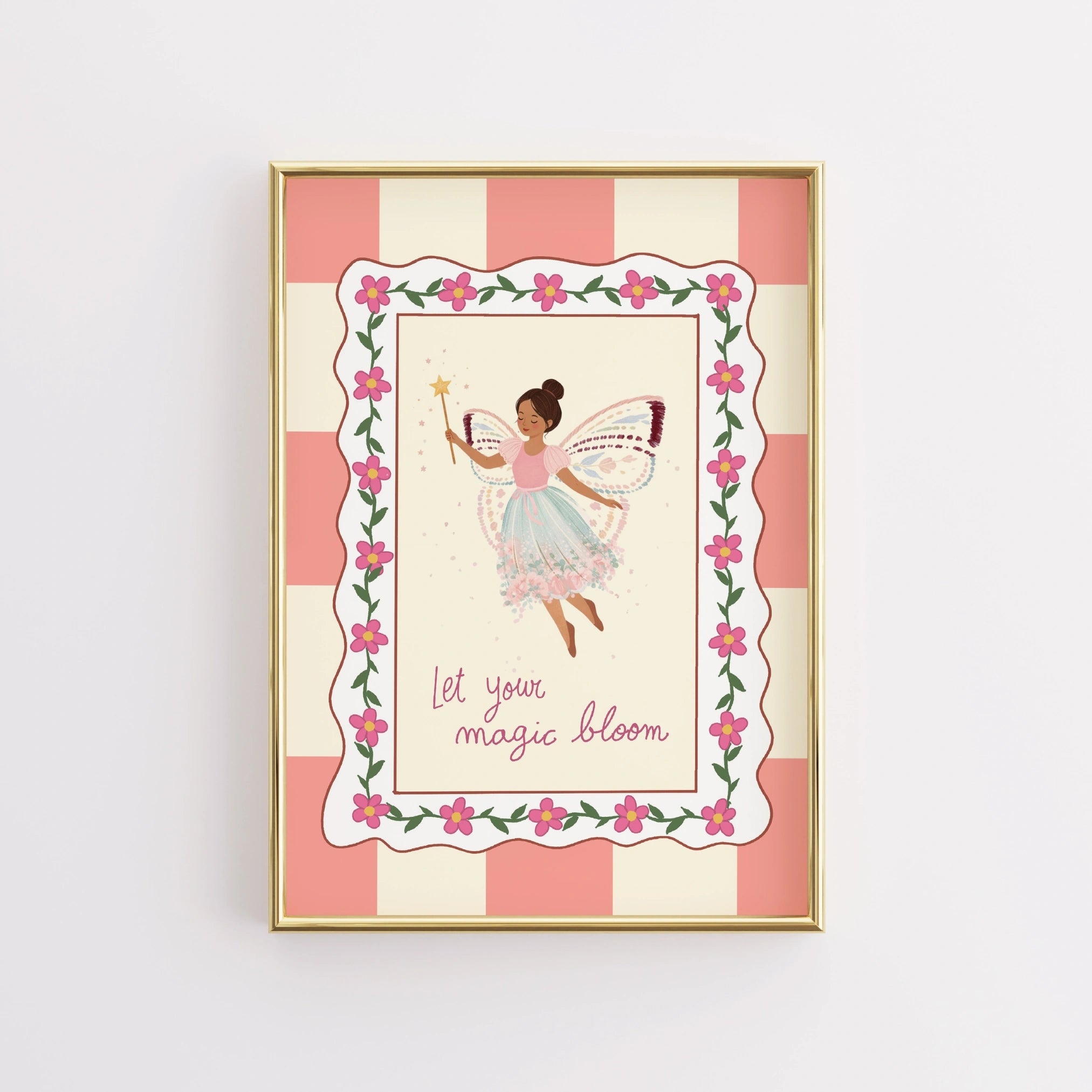 Pink Fairy Girl Nursery Print