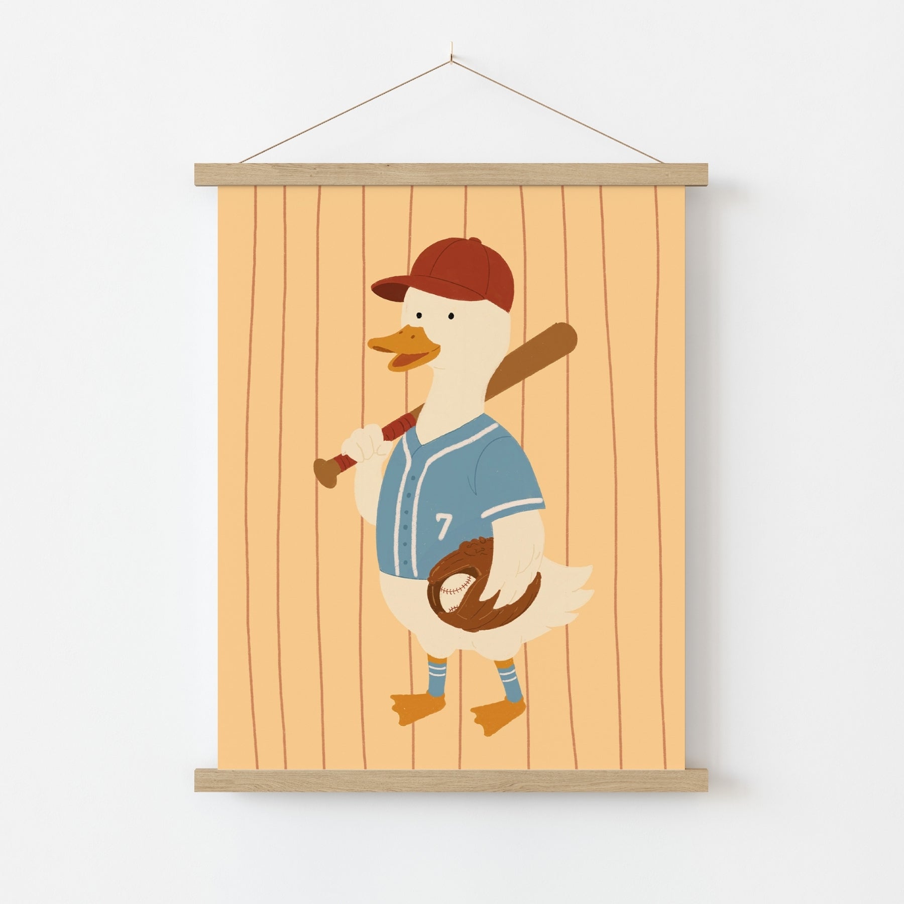 Baseball Duck Nursery Wall Art