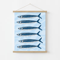 Sardine Wall Art – Coastal Fish Kitchen Print