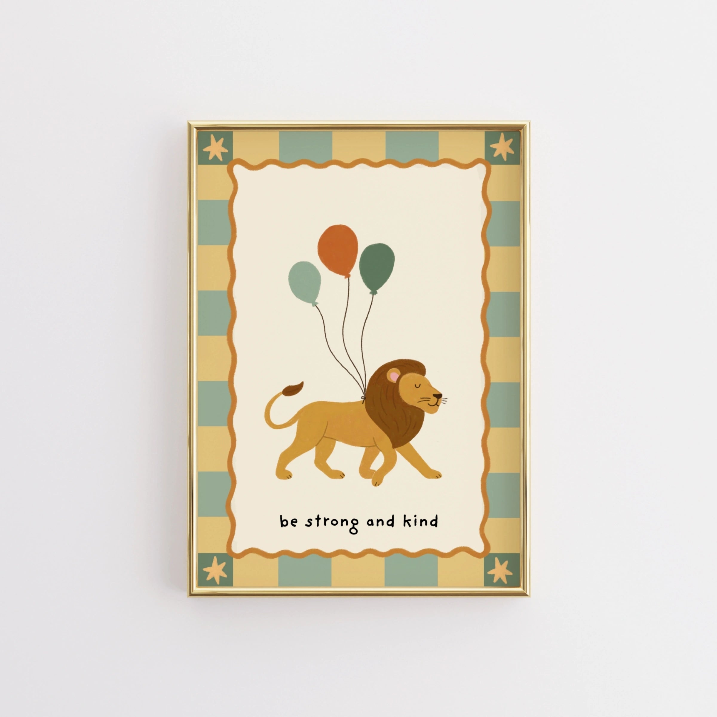 Poster vintage a righe per la cameretta dei bambini