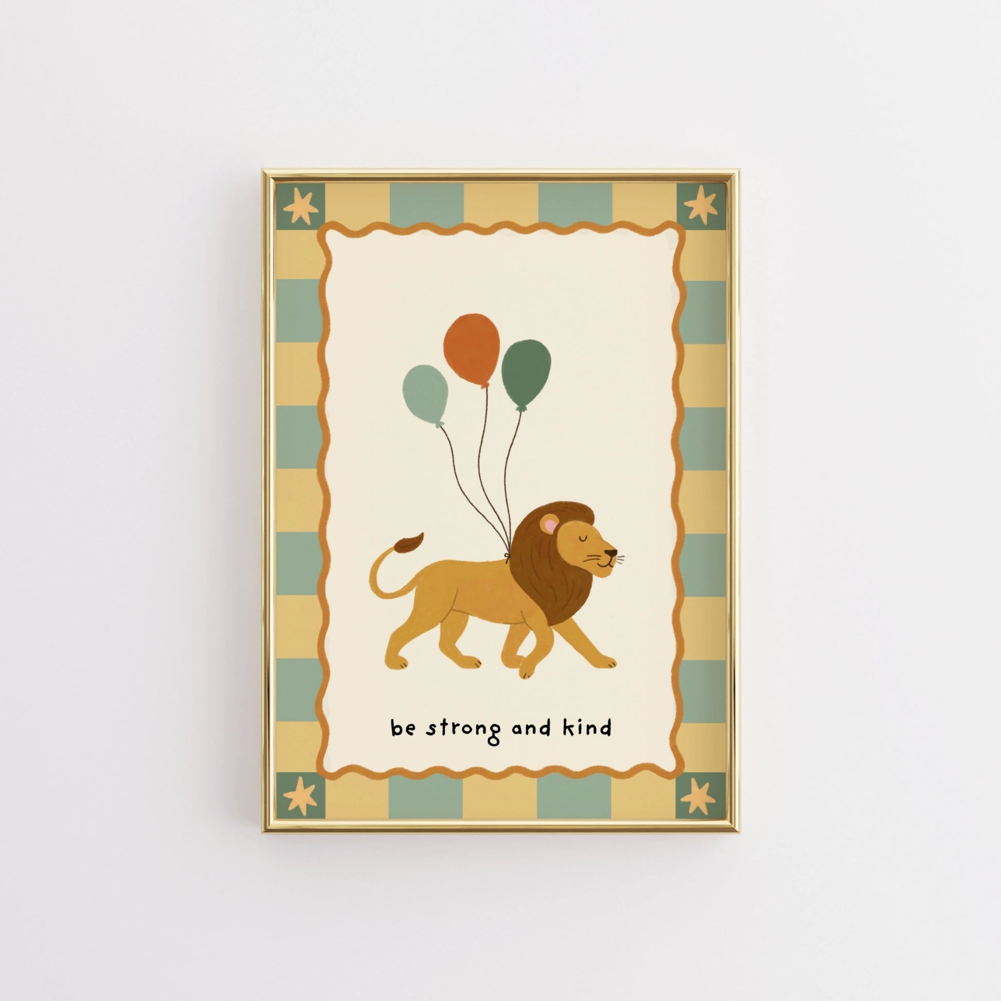 Poster vintage a righe per la cameretta dei bambini