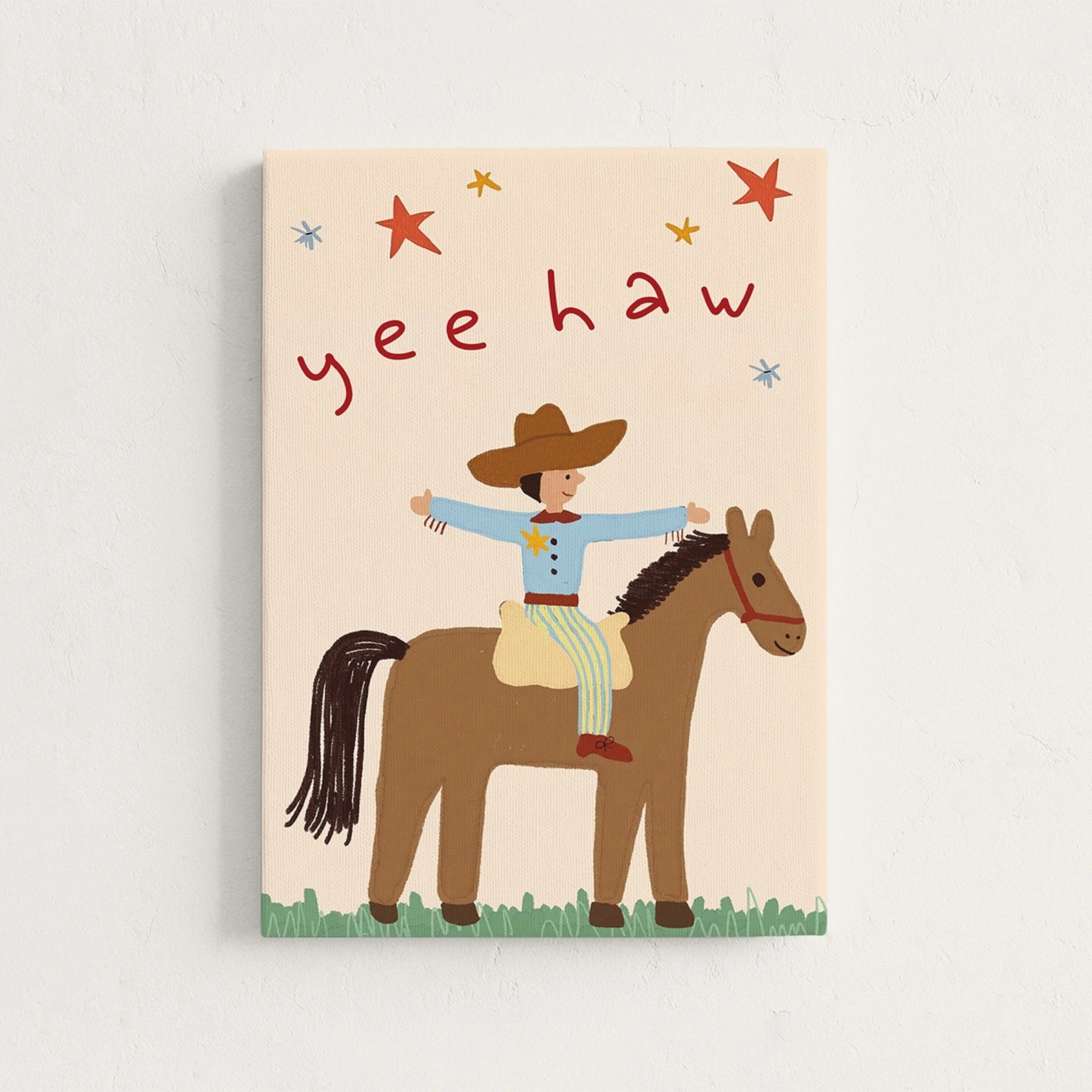 Yee Haw Cowboy Nursery Canvas Print