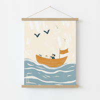 Décoration murale « Aventure en voile » – Impression nautique pour chambre d'enfant