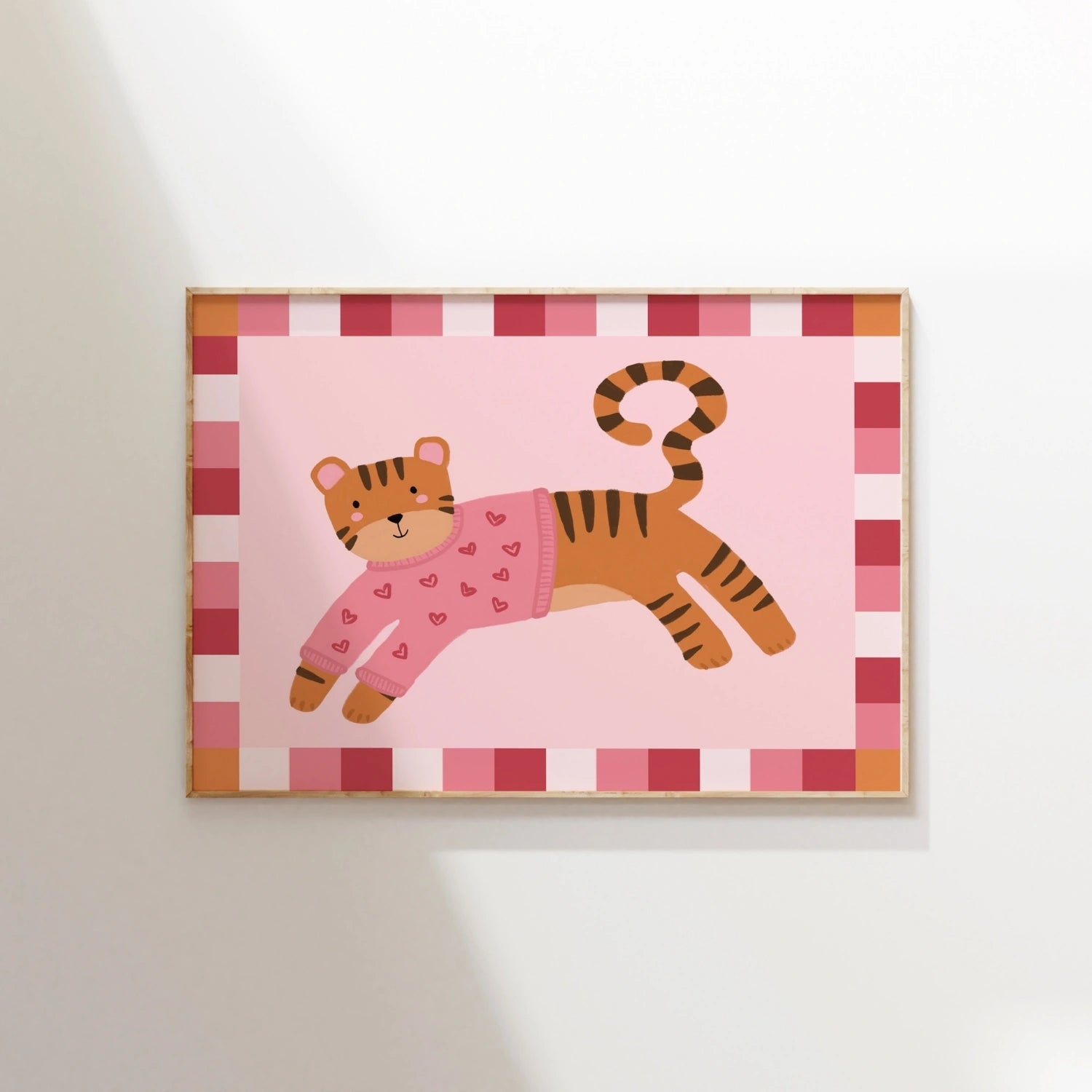 Cute Tiger Nursery Print, Girls Room Decor