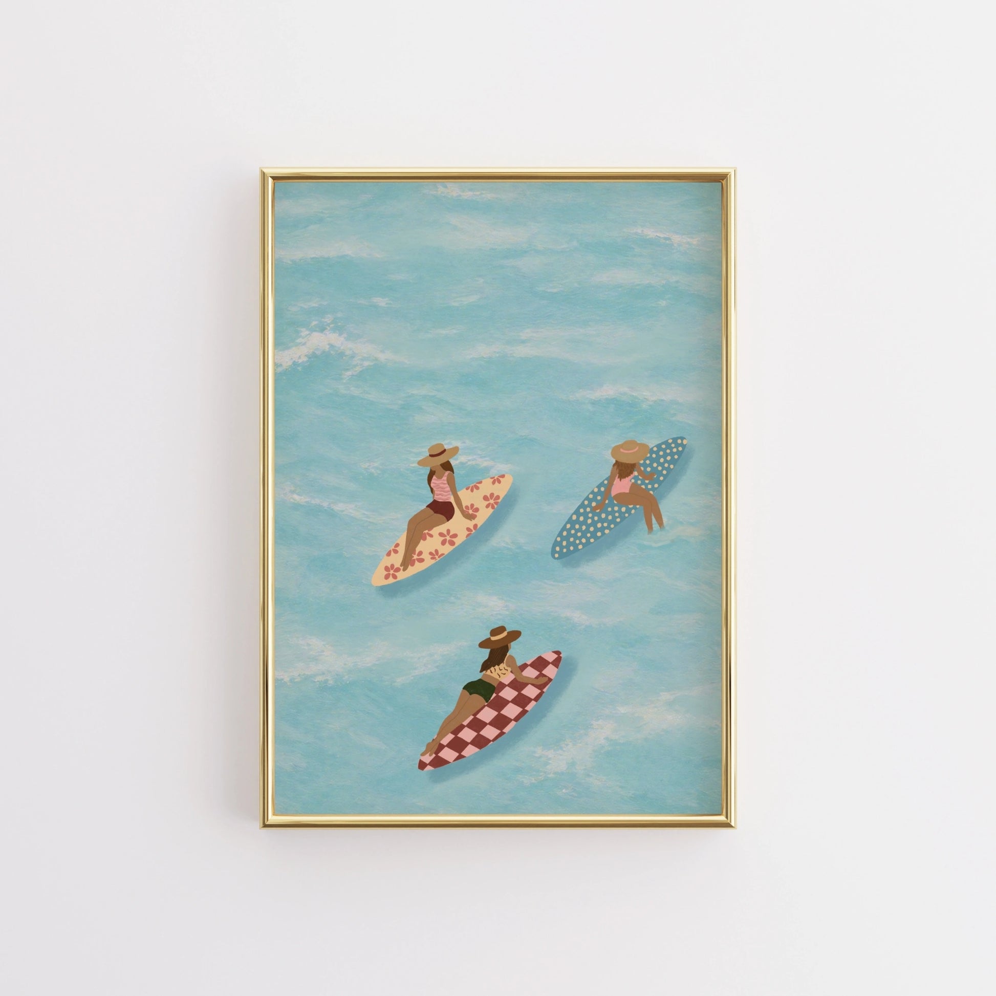 Surf Up Wall Art - Poster colorato con tavola da surf