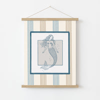 Vintage Summer Mermaid Wall Art