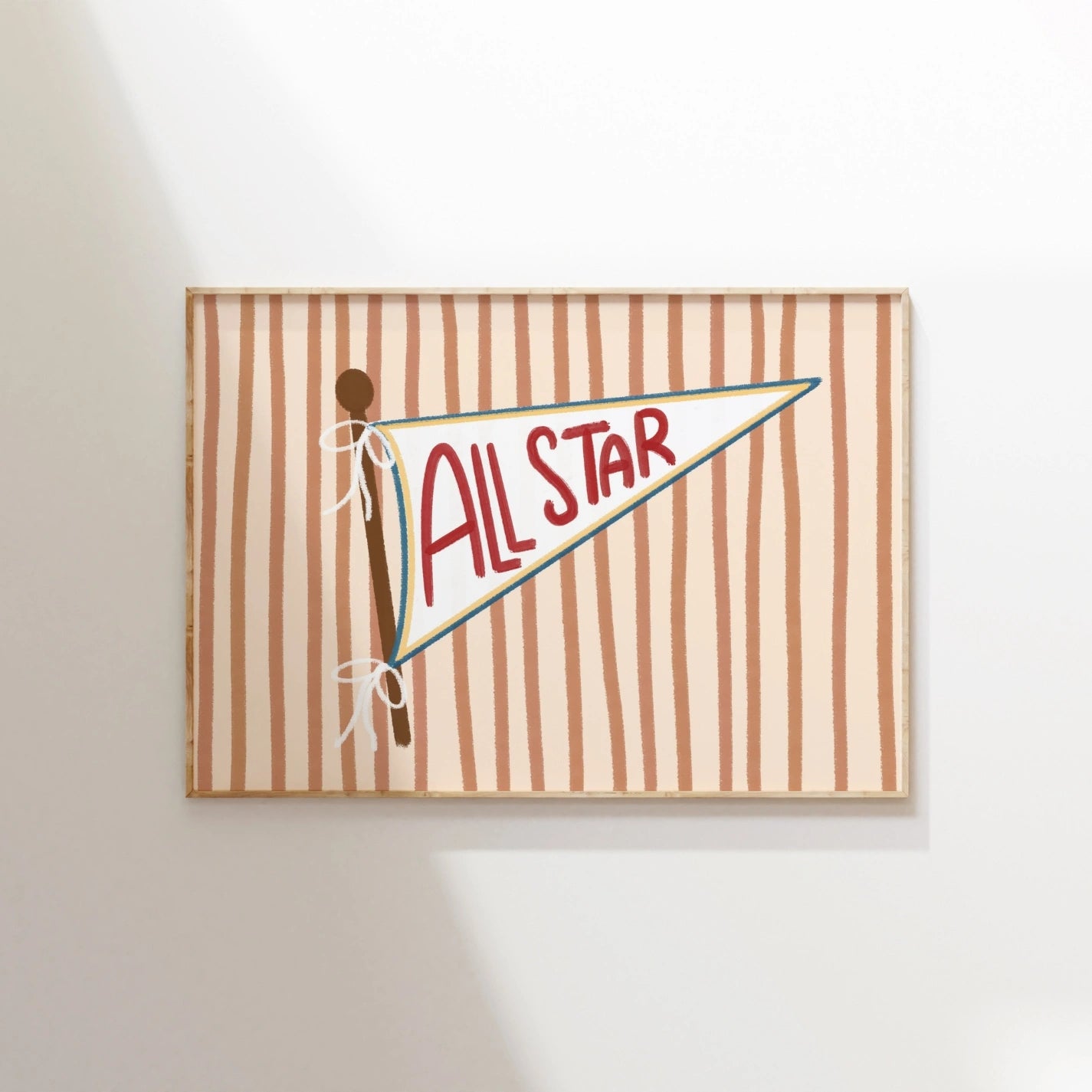 Retro Sports Flag Print, Kids Sports Wall Art