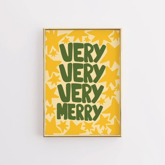 Very Merry Wall Art - Festive Christmas Quote Print