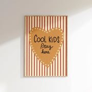 Cool Kids Pray Here Striped Heart – Nursery & Kids Wall Art