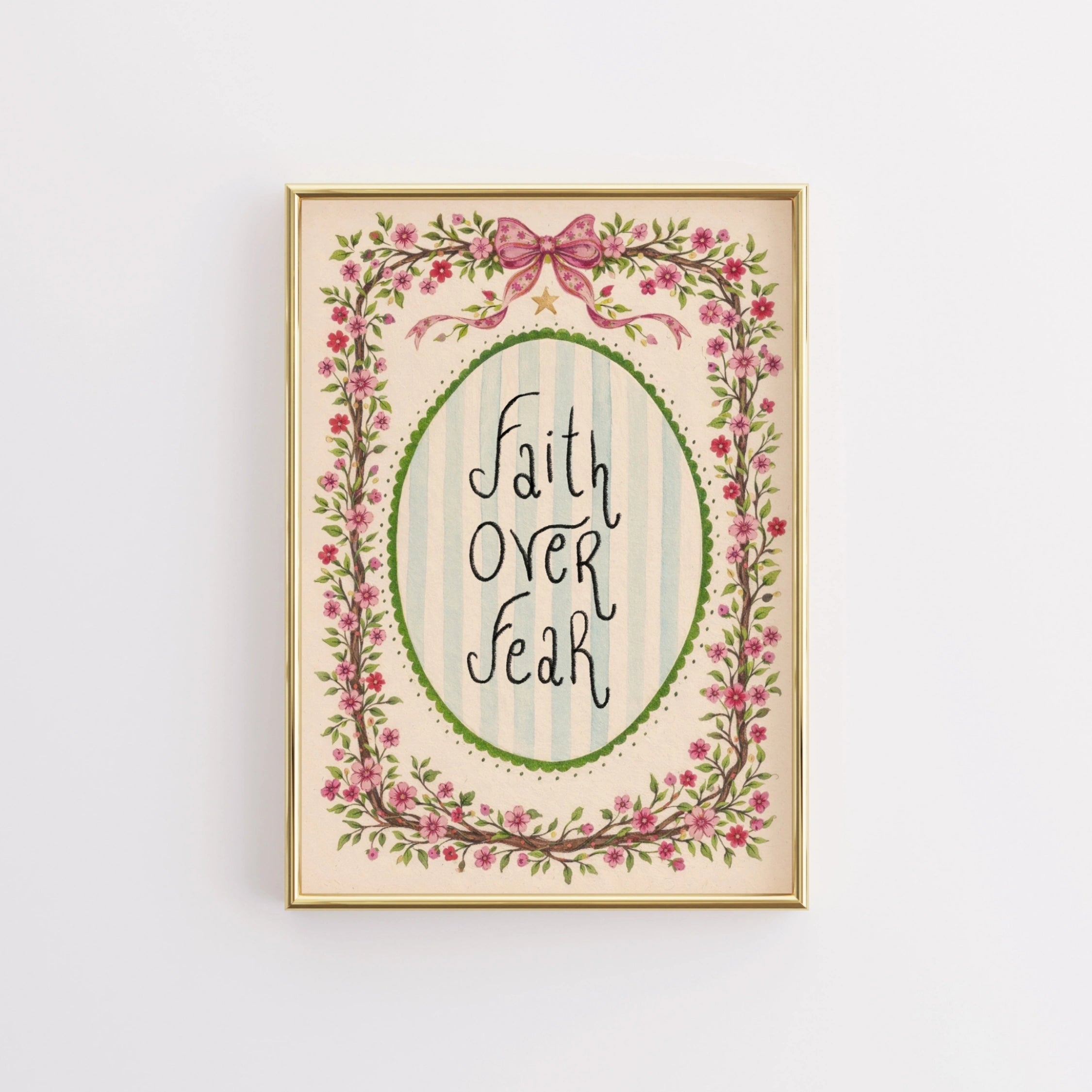 Art mural chrétien « La foi plutôt que la peur »