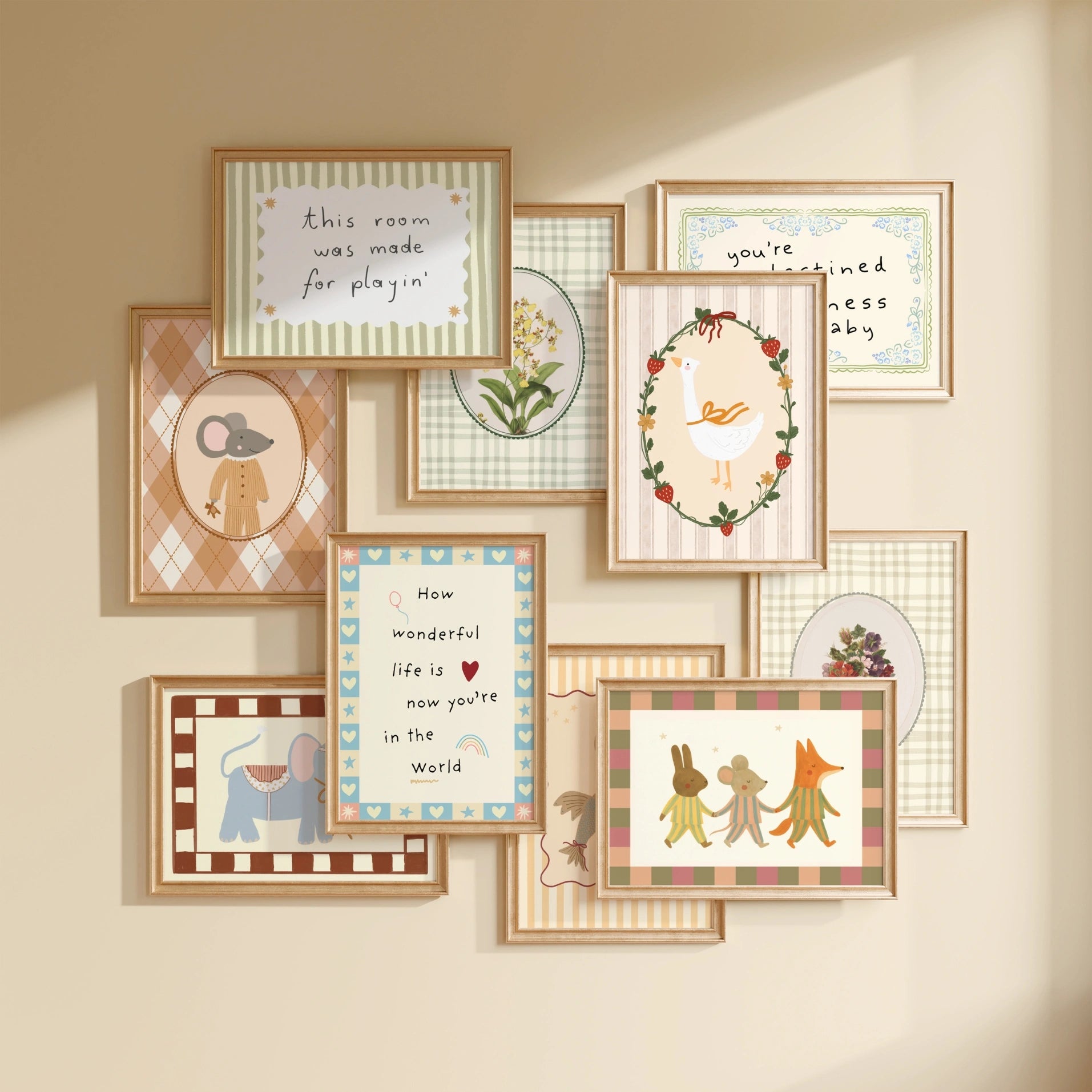 Handmade Vintage Nursery Decor, over 210 prints (Instant Download)
