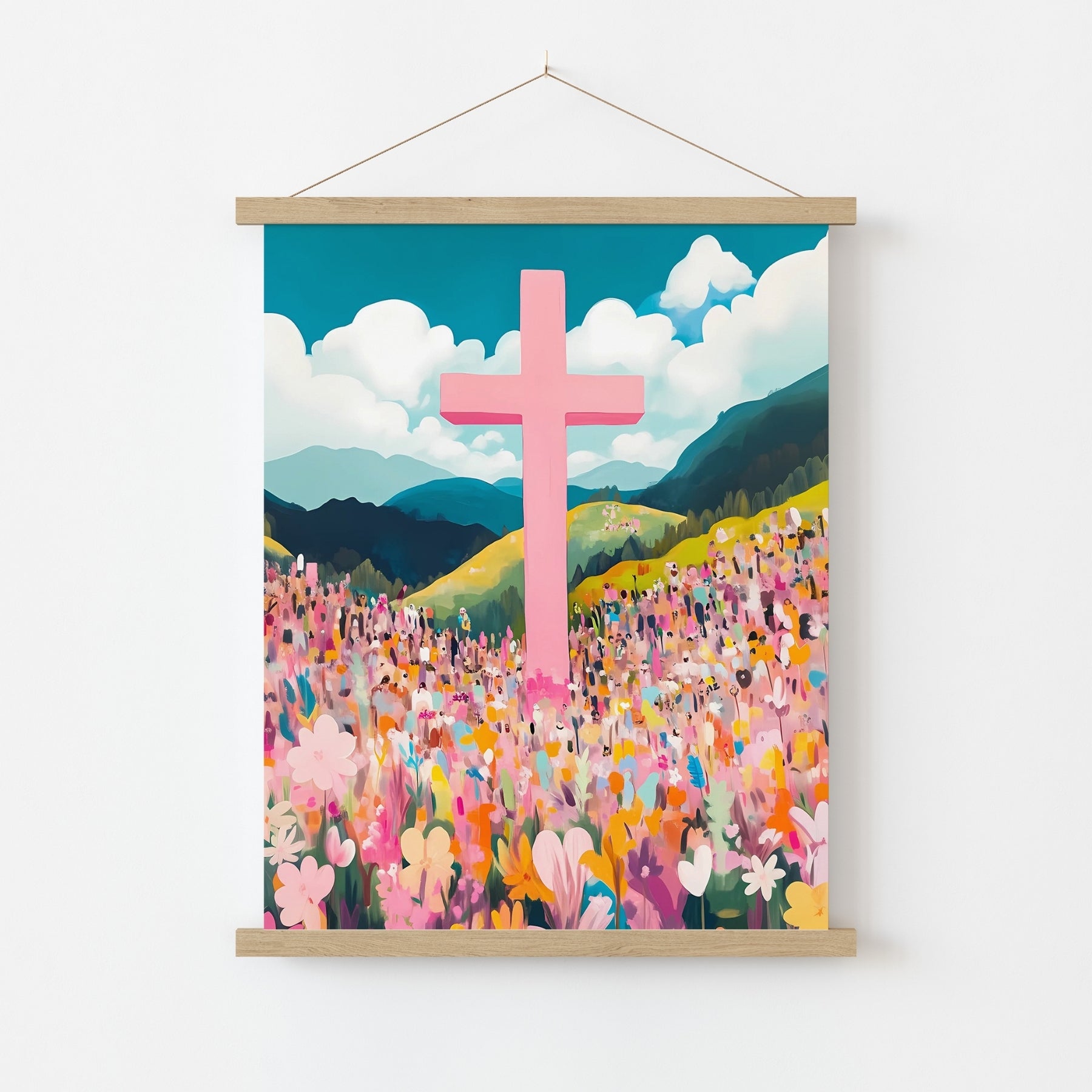 Pink Cross – Christian Landscape Wall Art