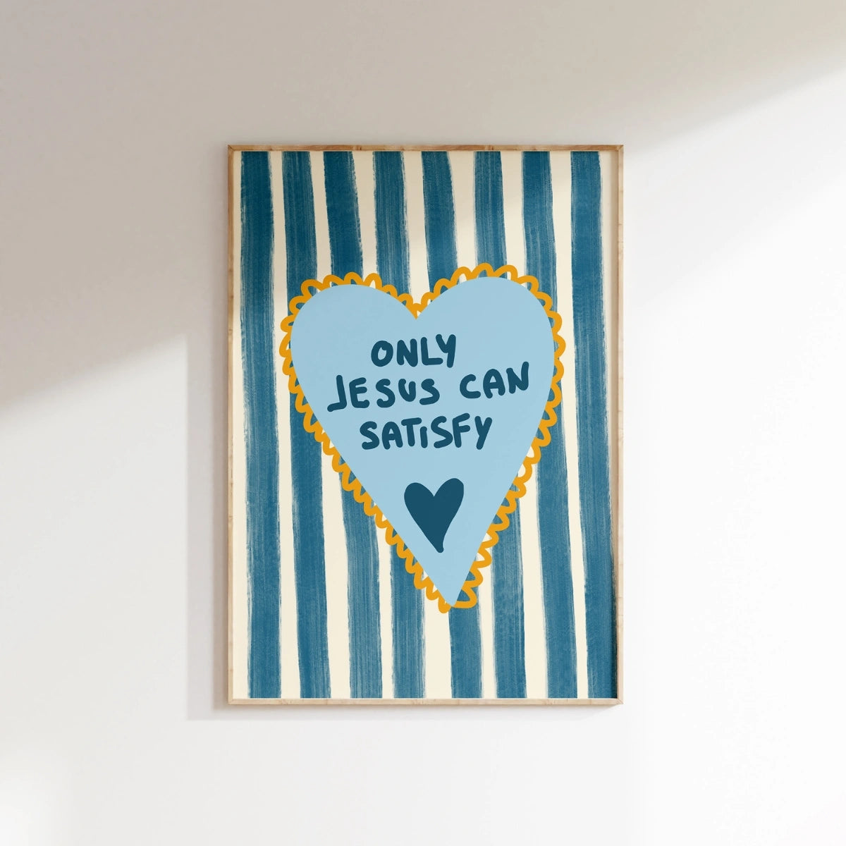 Only Jesus Can Satisfy Wall Art – Christian Heart Print, Christian Wall Decor