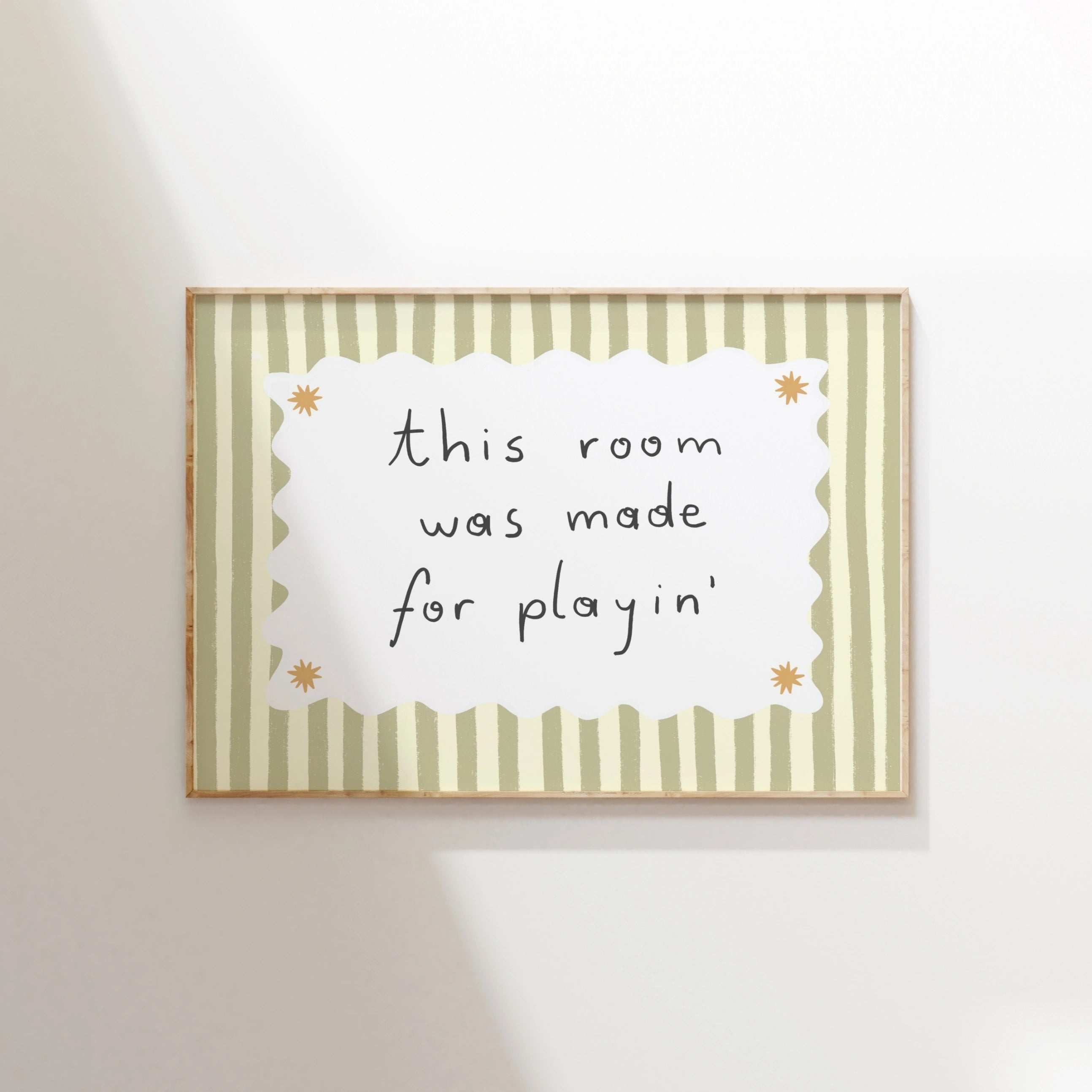 Vintage Striped Nursery Poster, Vintage Nursery Decor