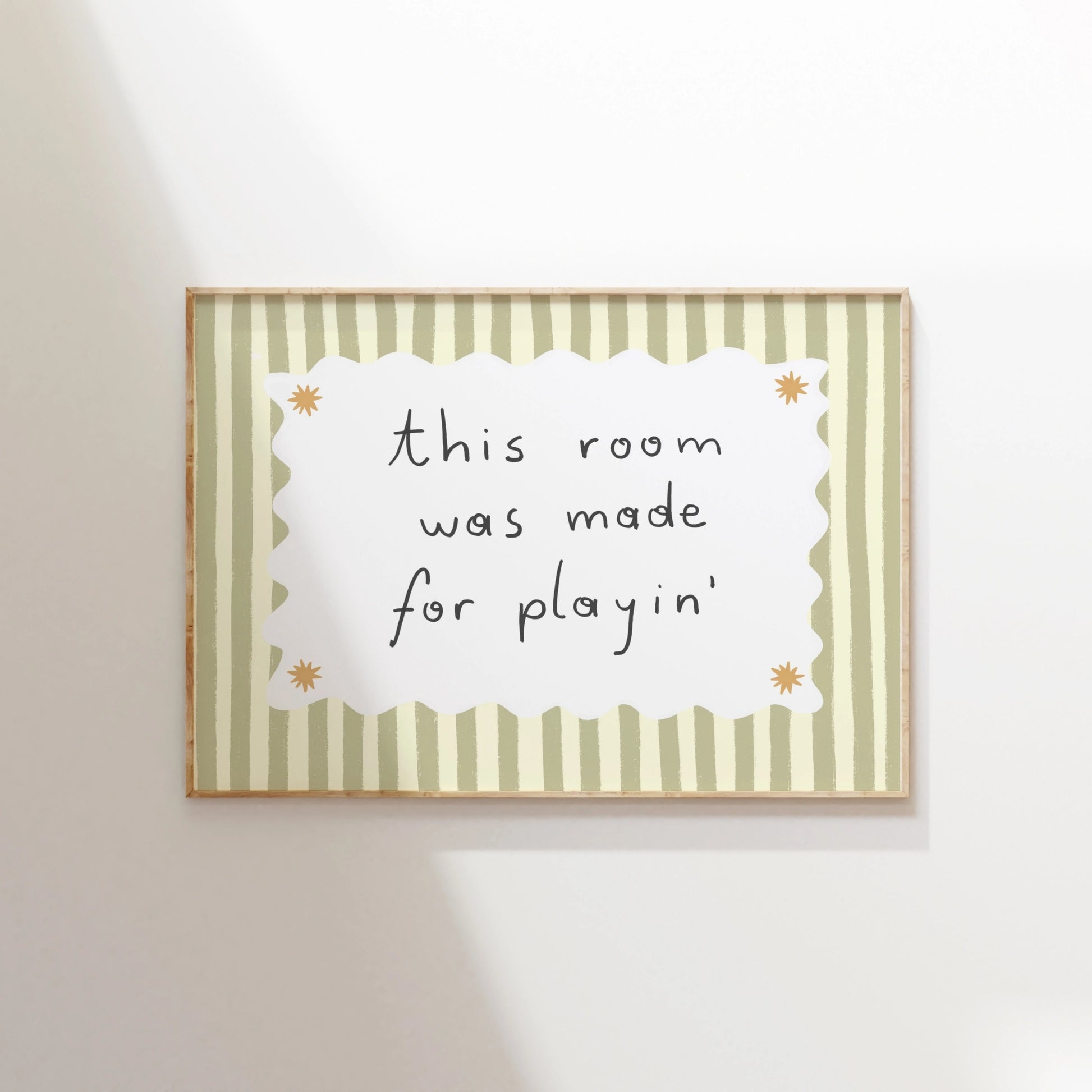 Vintage Striped Nursery Poster, Vintage Nursery Decor