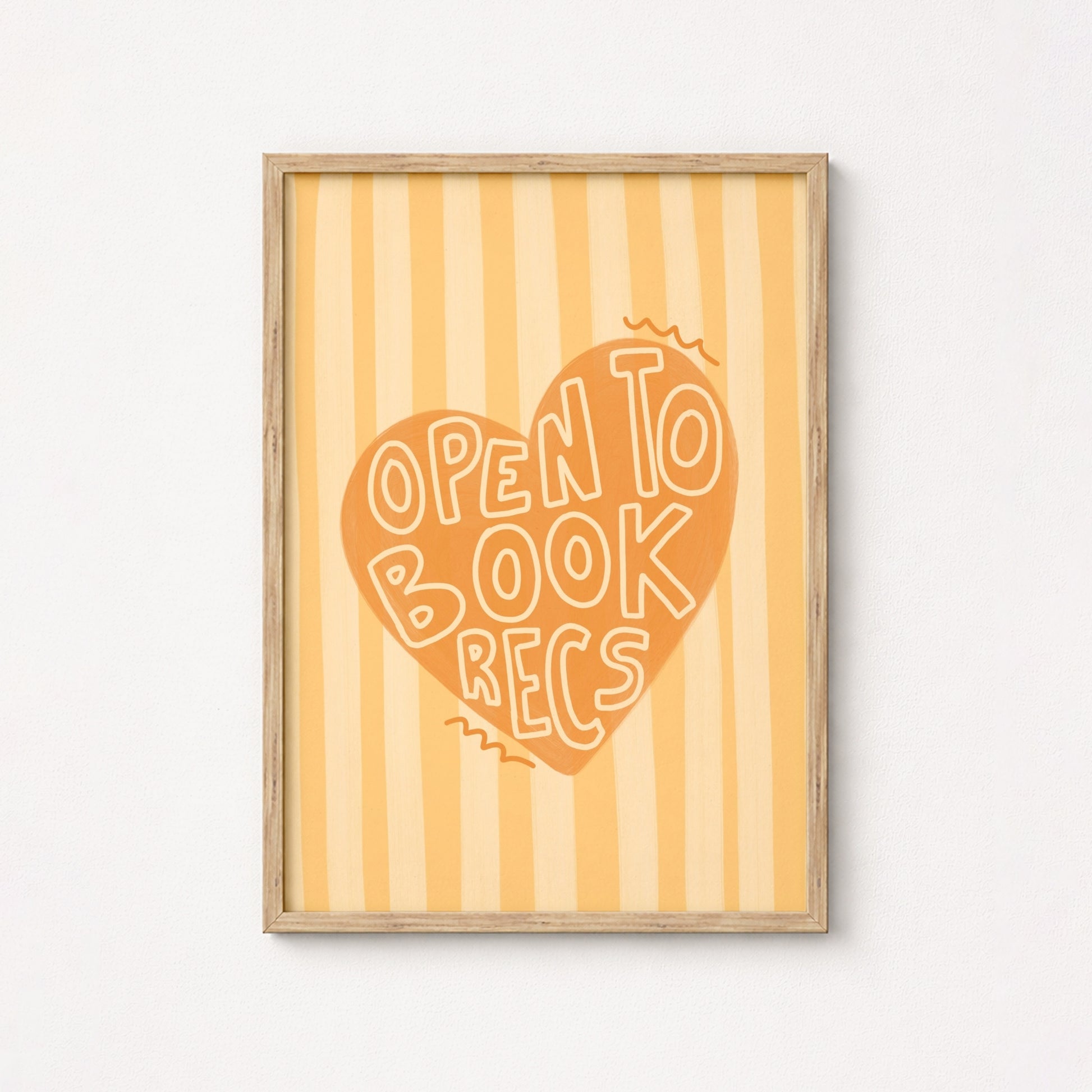 Open to Book Recs Print – Cute Bookish Wall Art