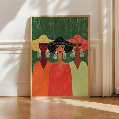 Sisterhood Wall Art – Bold Female Portrait Trio Print
